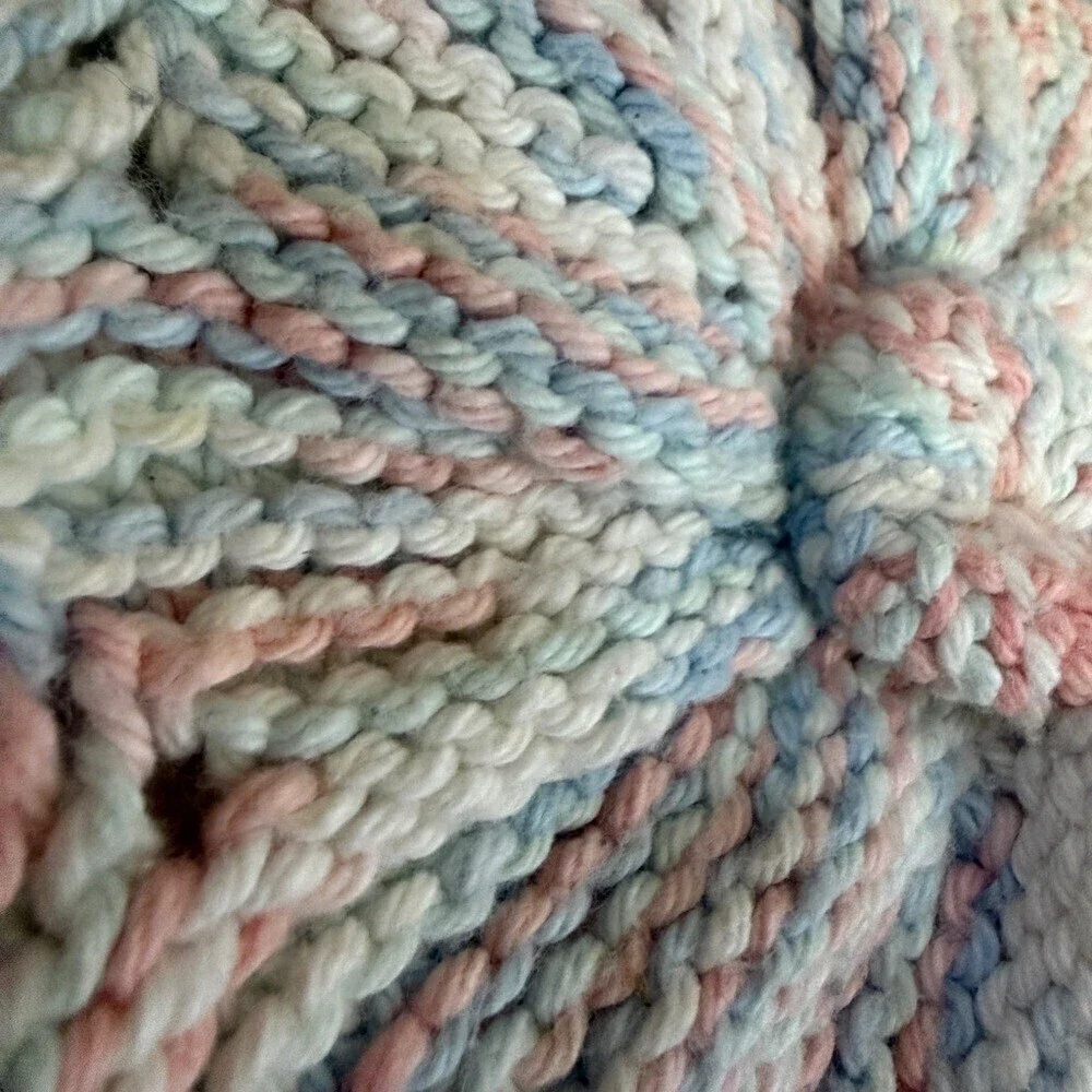 Handmade Pink and Multicolor Knit Dishcloth Set